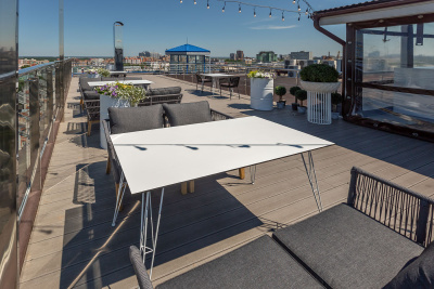 "Руссо" обеденный стол из HPL 150х80см, цвет молочный