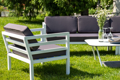 "Глория" кресло интерьерное, каркас из алюминия